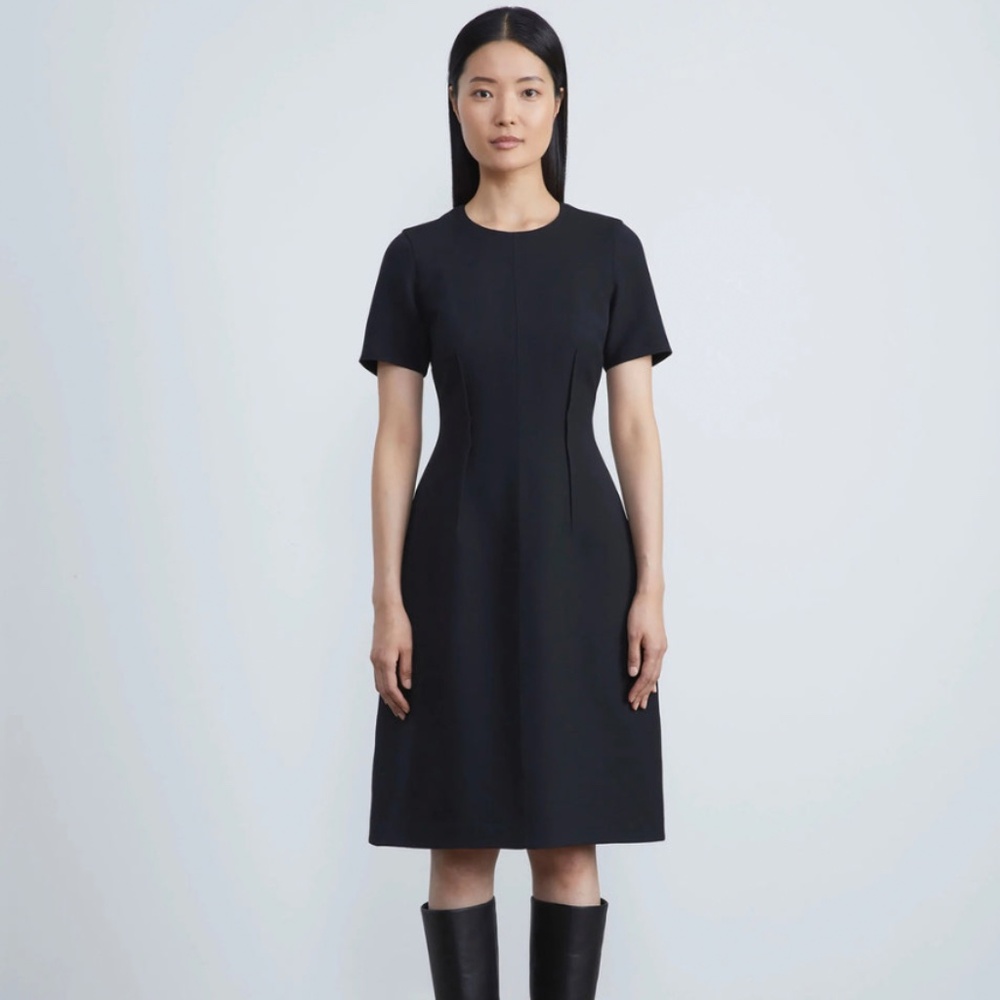 LAFAYETTE 148 Wool-Silk Crepe Flared Dress